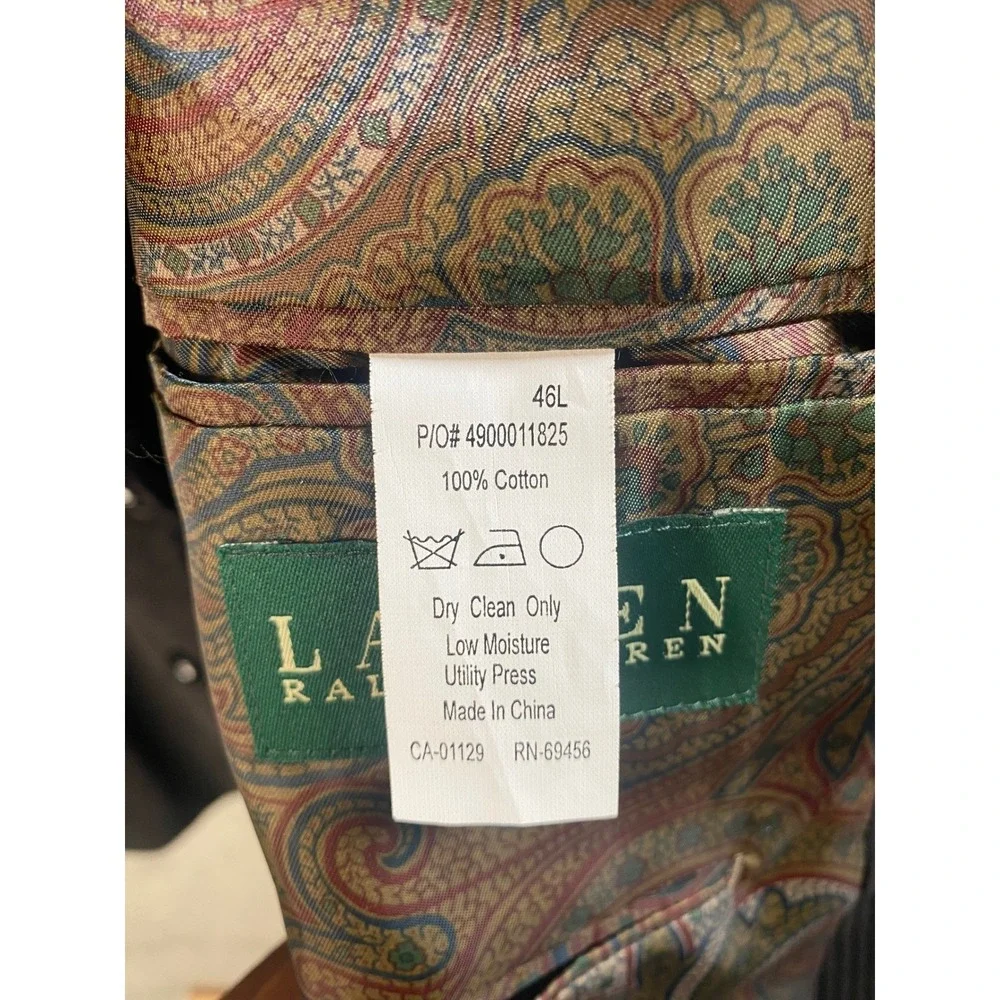 Lauren Ralph Lauren Corduroy‎ Blazer Men 46L Preppy Old Money Heritage